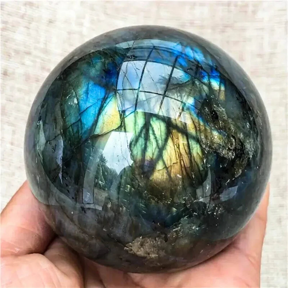 CrystalHola Labradorite Sphere Healing Crystal Decor for Home