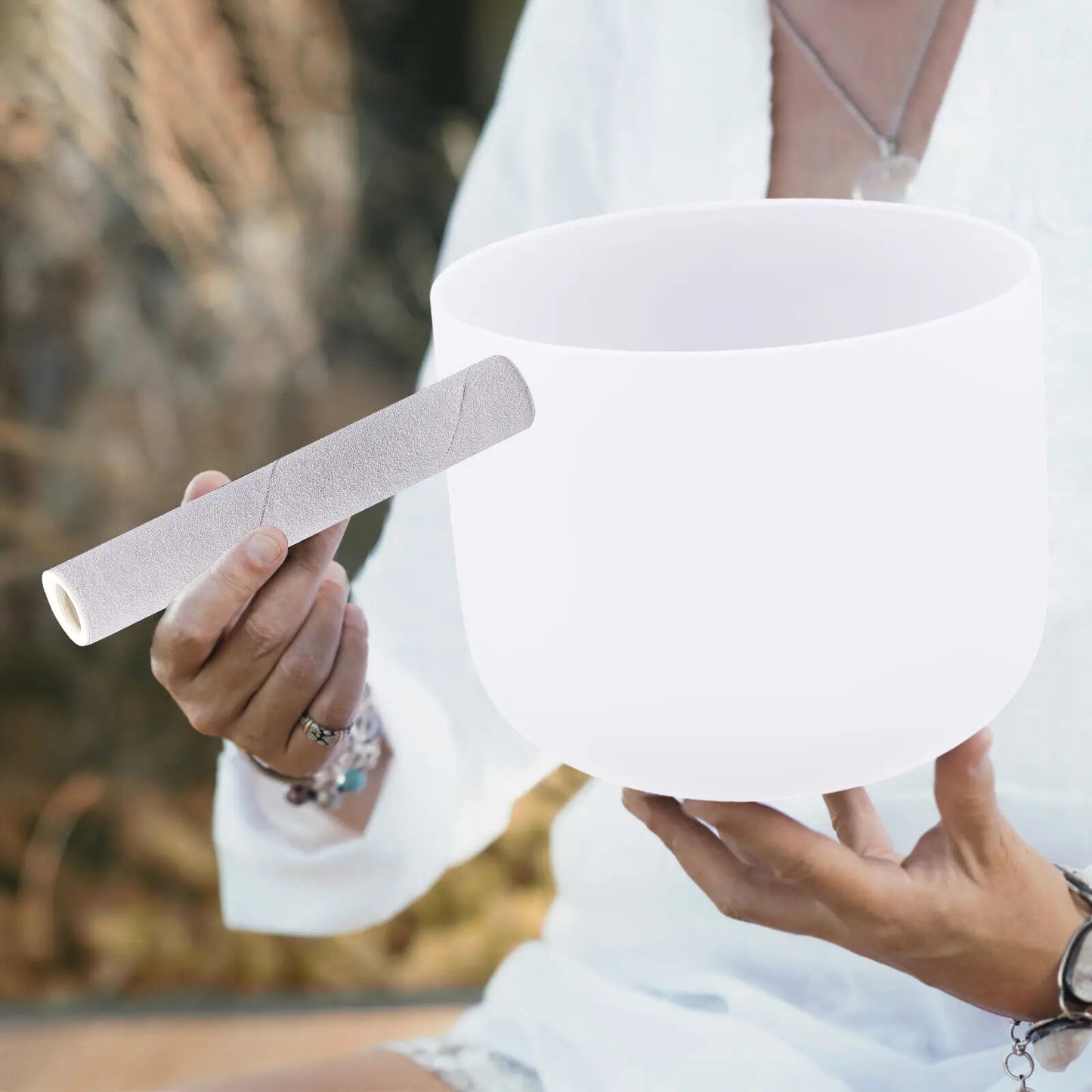 NONED Heart Shaped Crystal Singing Bowl For Meditation