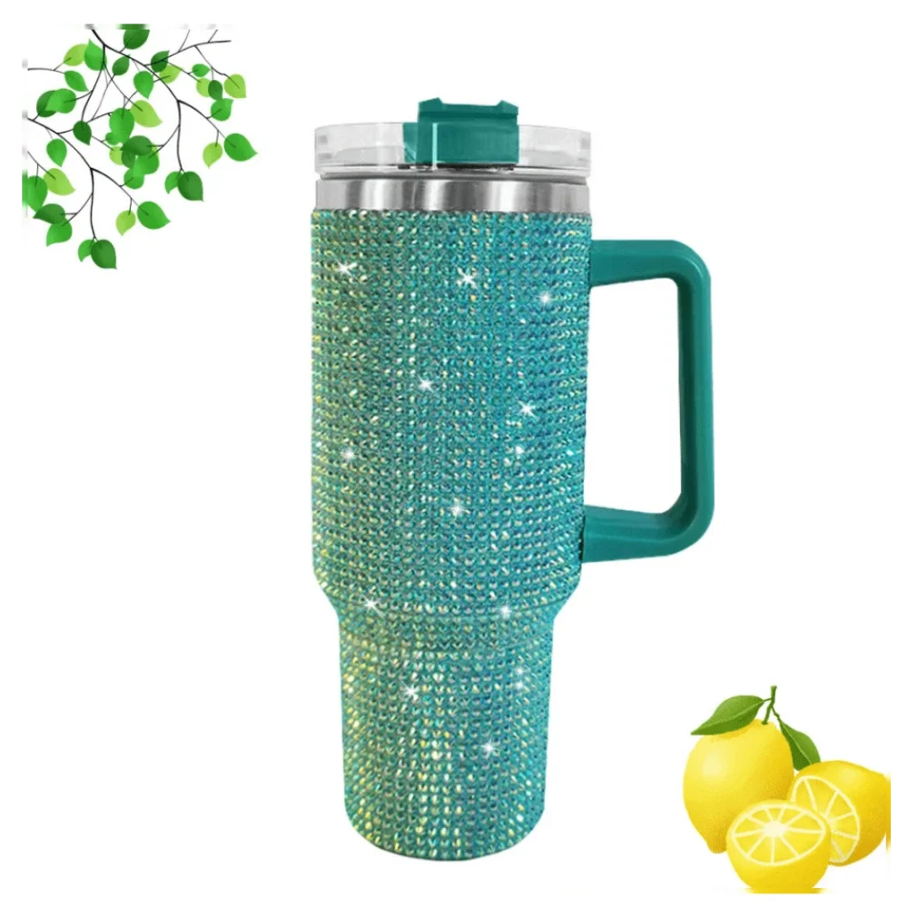 Stainless Steel Insulated Mug With Handle And Straw Lid Double Wall