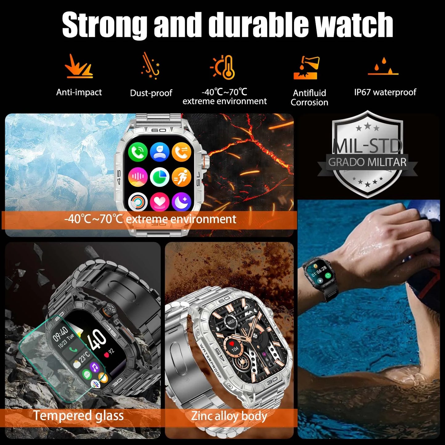 EIGIIS Smart Watch K63 With 100 Sport Modes IP68 Waterproof