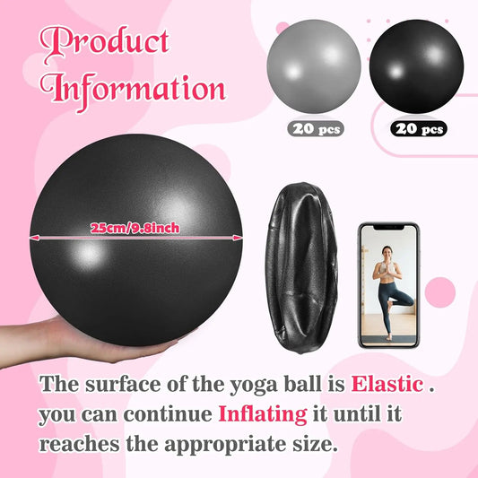 YTYIN Pilates Yoga Ball Set for Stability Training and Stretching