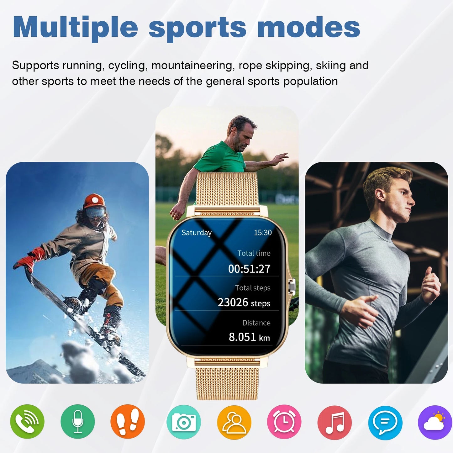 Odelettevcy Smartwatch With Wireless Calling And Notifications