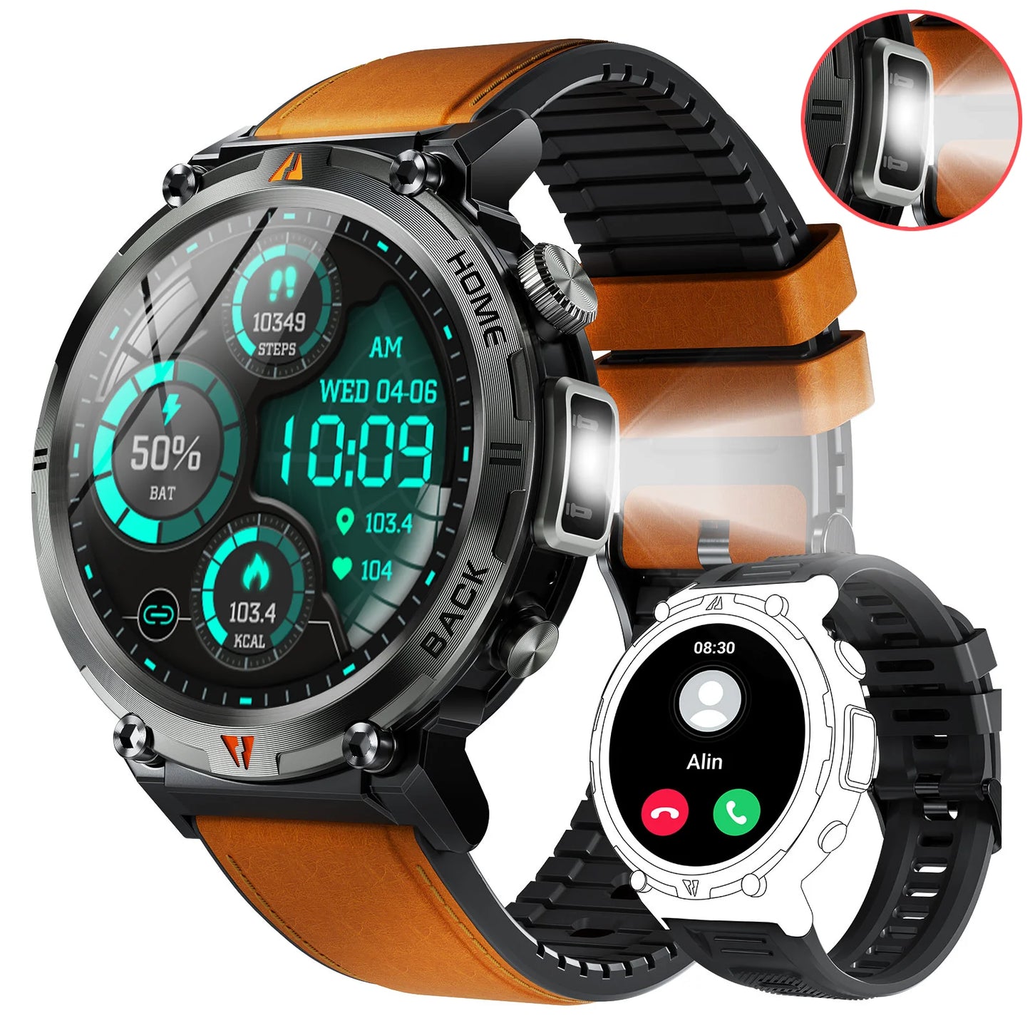 EIGIIS KE3 Bluetooth Smartwatch For Men Heart Rate Monitor