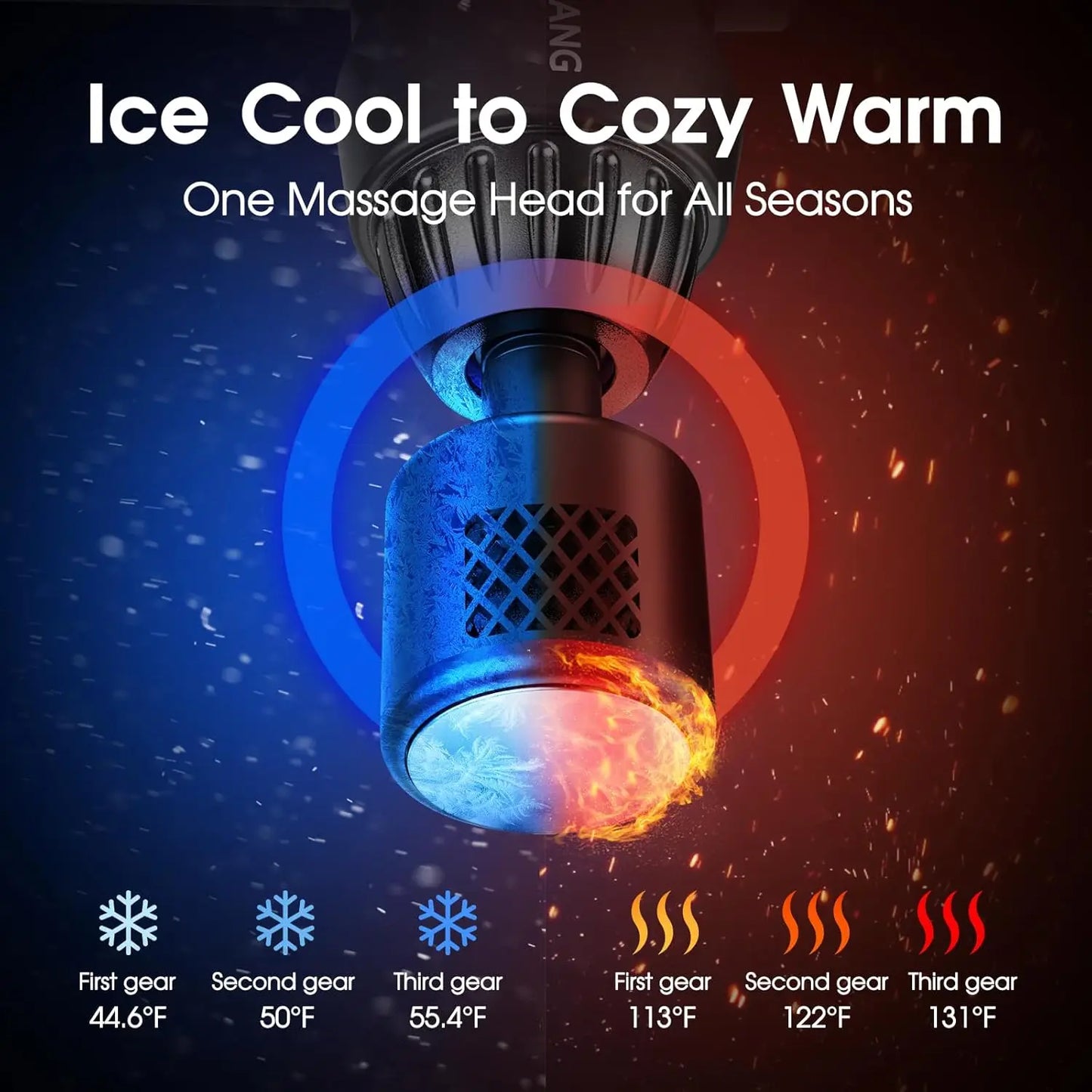 LINGTENG Massage Gun With Hot Cold 7 Heads For Deep Tissue