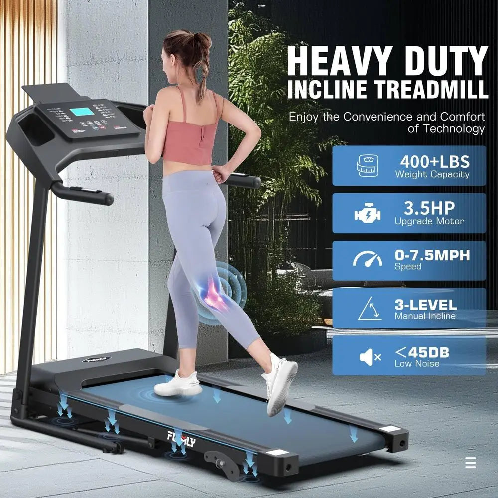 YTYIN Folding Treadmill 3.5HP with Incline, 400 lb Capacity