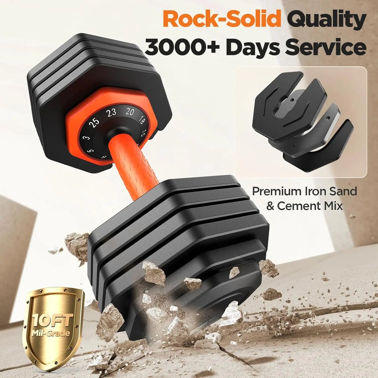 FED Fitness Adjustable Dumbbells Set With Storage Box
