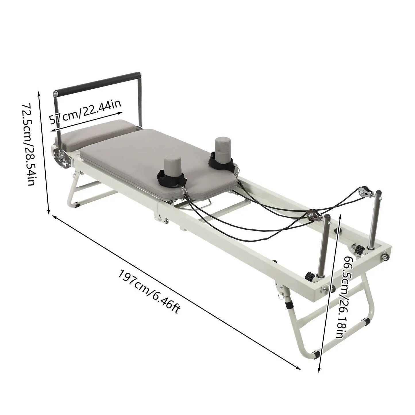 Pilates Reformer Foldable Machine With Dual Resistance Springs And Cords
