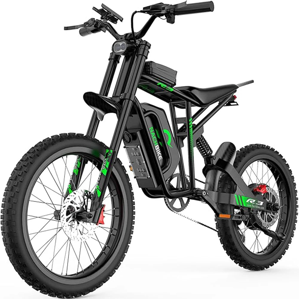 6000W Electric Dirt Bike With 60V 25Ah Battery Dual Suspension
