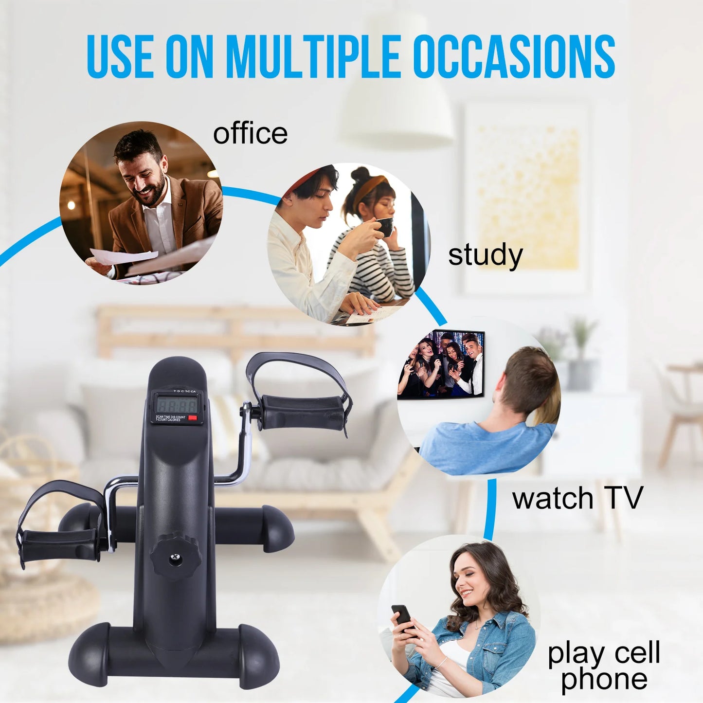Stepper Exercise Bike with LCD Screen Foot Pedal Trainer