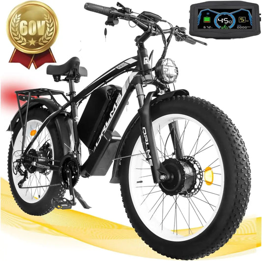 TS60 5000W Dual Motor EBike 60V 25Ah Battery Alloy Frame
