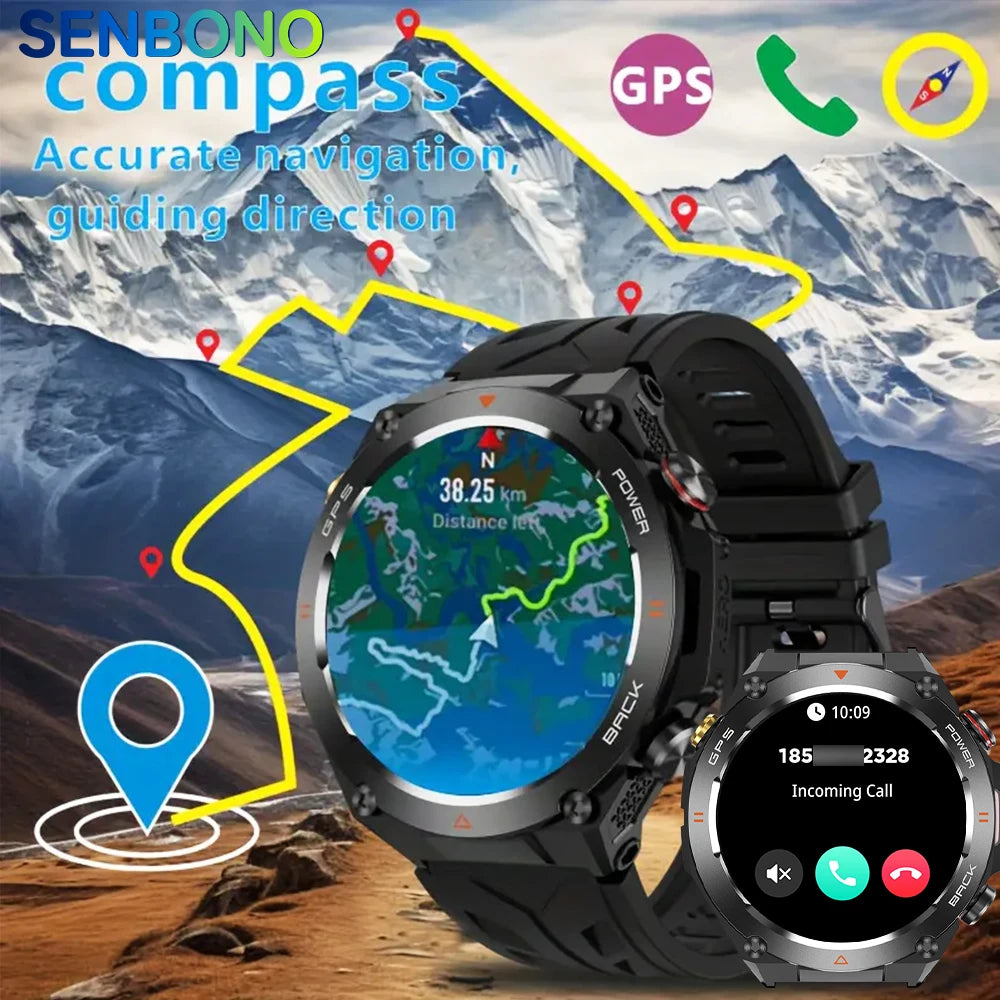 SENBONO Built-in GPS Smart Watch With Bluetooth Phone Calls