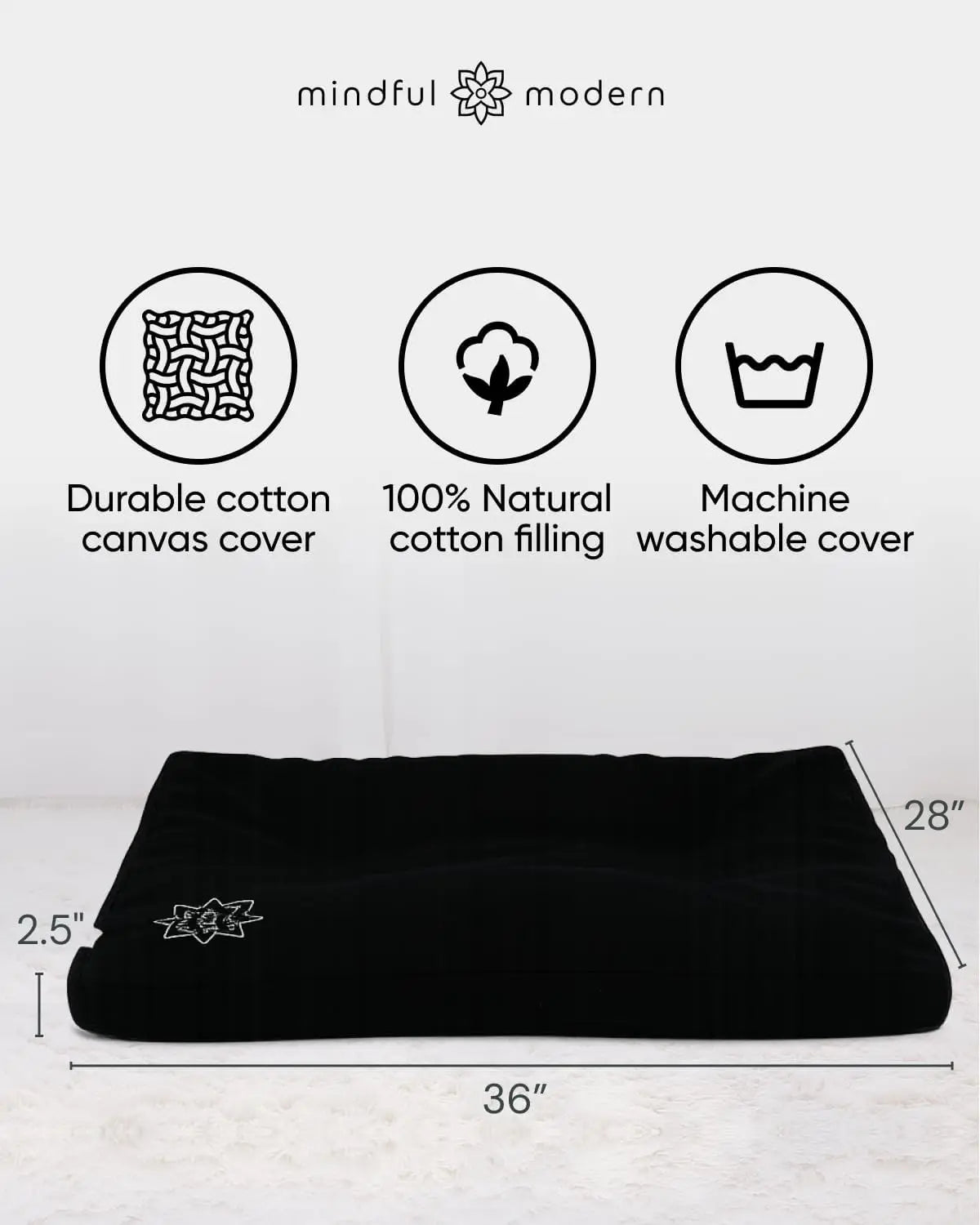 YTYIN Cotton Filled Zabuton Meditation Mat For Comfortable Posture