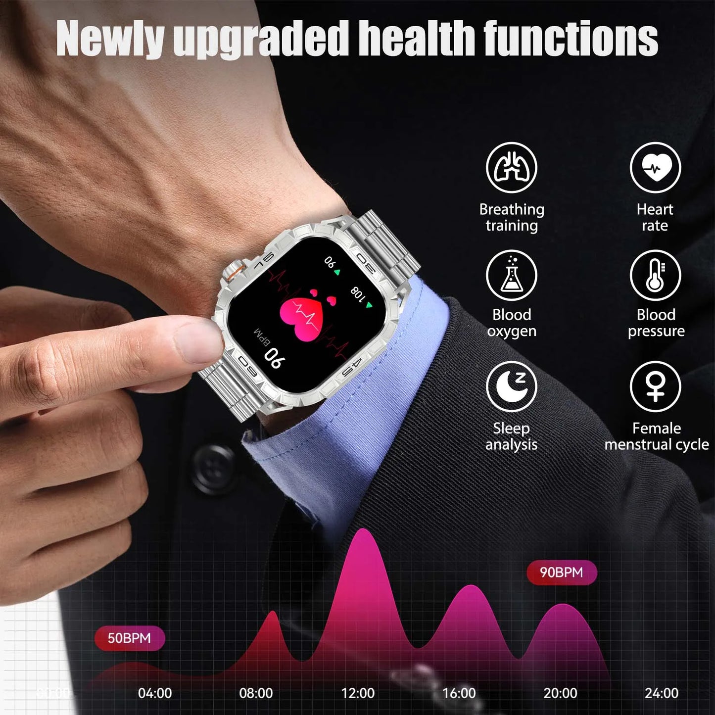EIGIIS Smart Watch K63 With 100 Sport Modes IP68 Waterproof