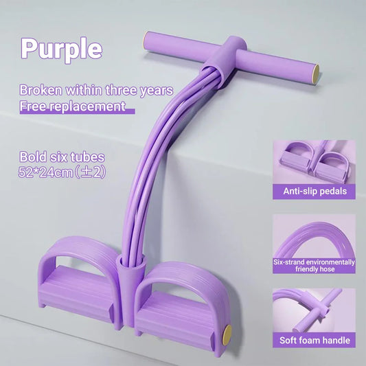 Six Tube Resistance Band Set For Full Body Gym Workouts