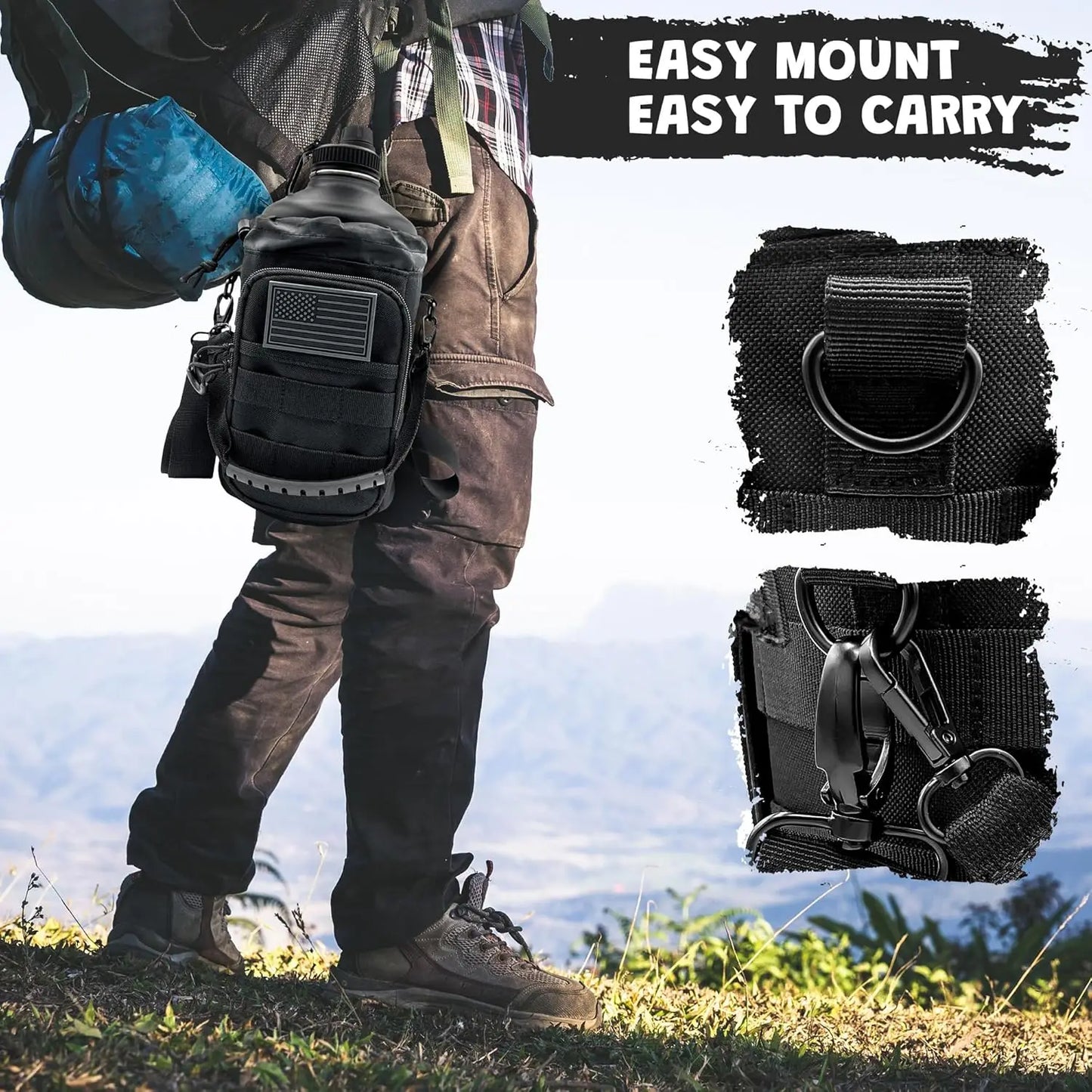 Insulated Stainless Steel Water Bottle With Holder And Straw Lid