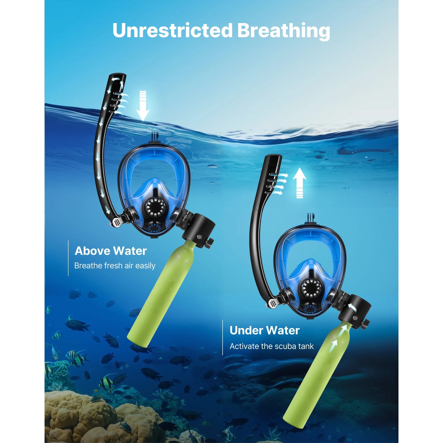 Mini Scuba Tank Portable Underwater Breathing Emergency Rescue