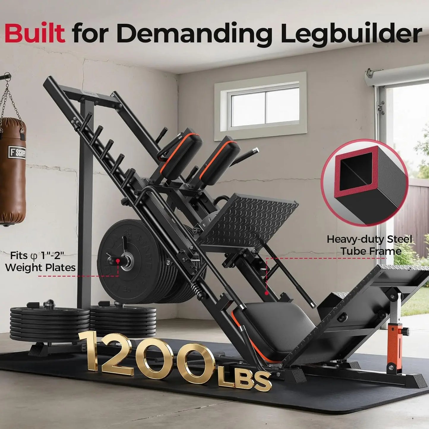 FED Fitness 3 In 1 Leg Press Hack Squat Machine For Home Gym