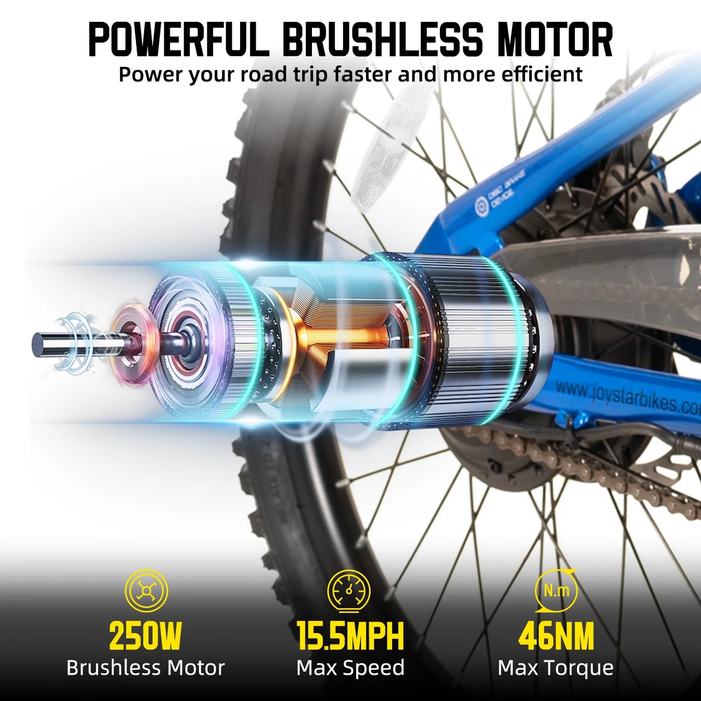 JOYSTAR 250W Electric Mountain Bike For Kids 7 Plus Durable