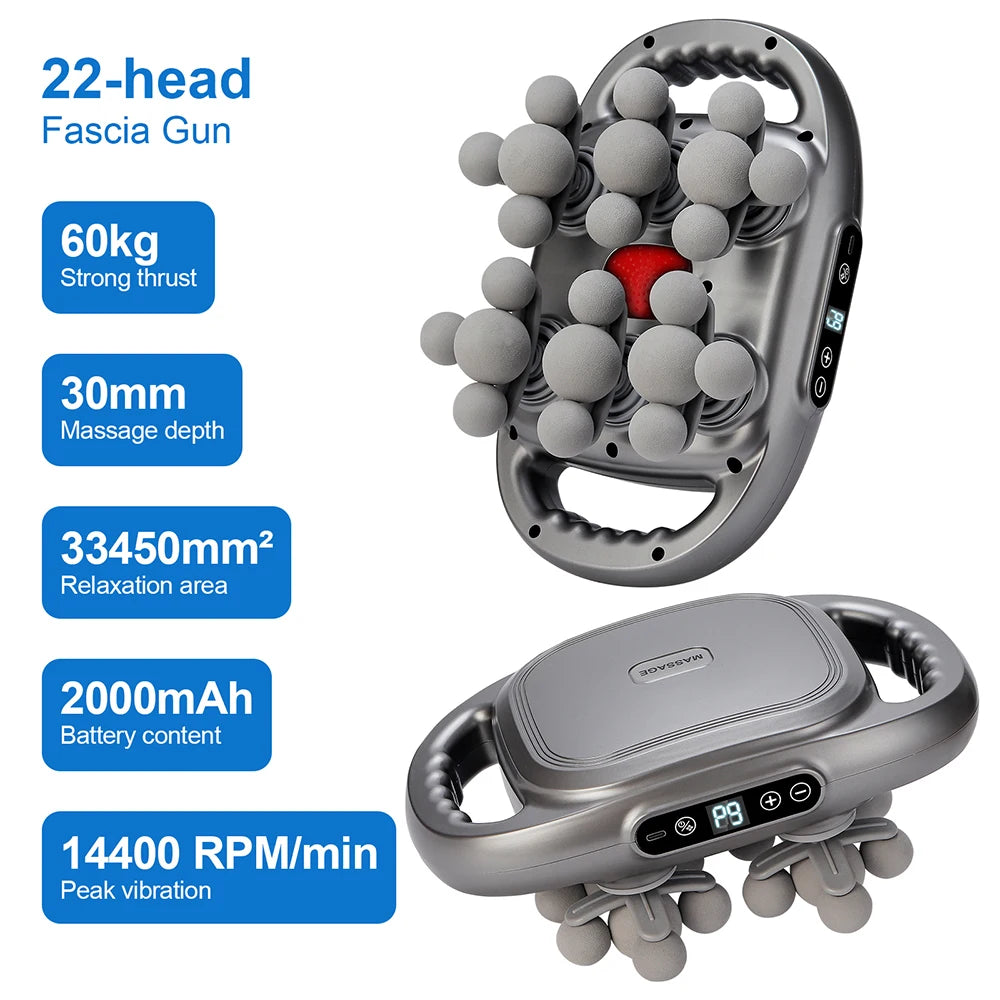 Foreverlily 16 Head Fascia Gun High Frequency Massager For Back