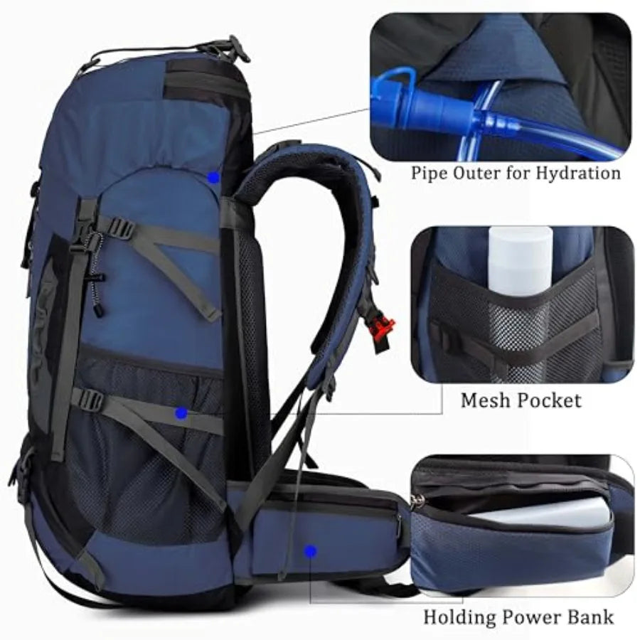YFREAL Travel Hiking Backpack With Rain Cover, Water Resistant, Unisex