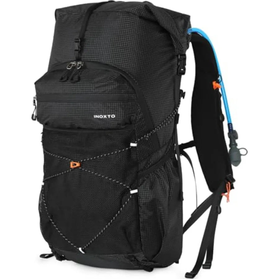 Lightweight 30L Hiking Backpack Waterproof With 3L Water Bladder Rain Cover