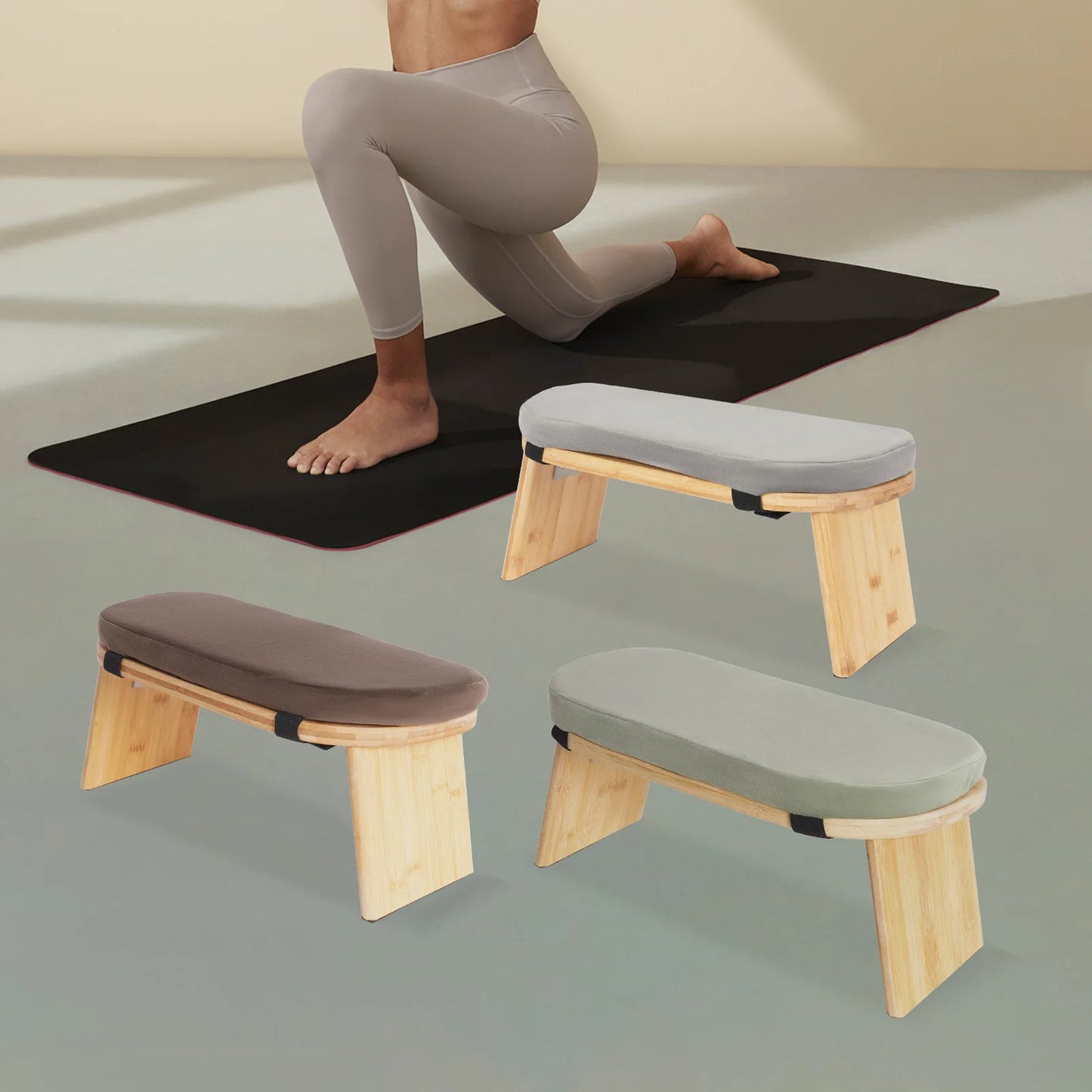 Bymaocar Foldable Ergonomic Meditation Bench Kneeling Stool For Home