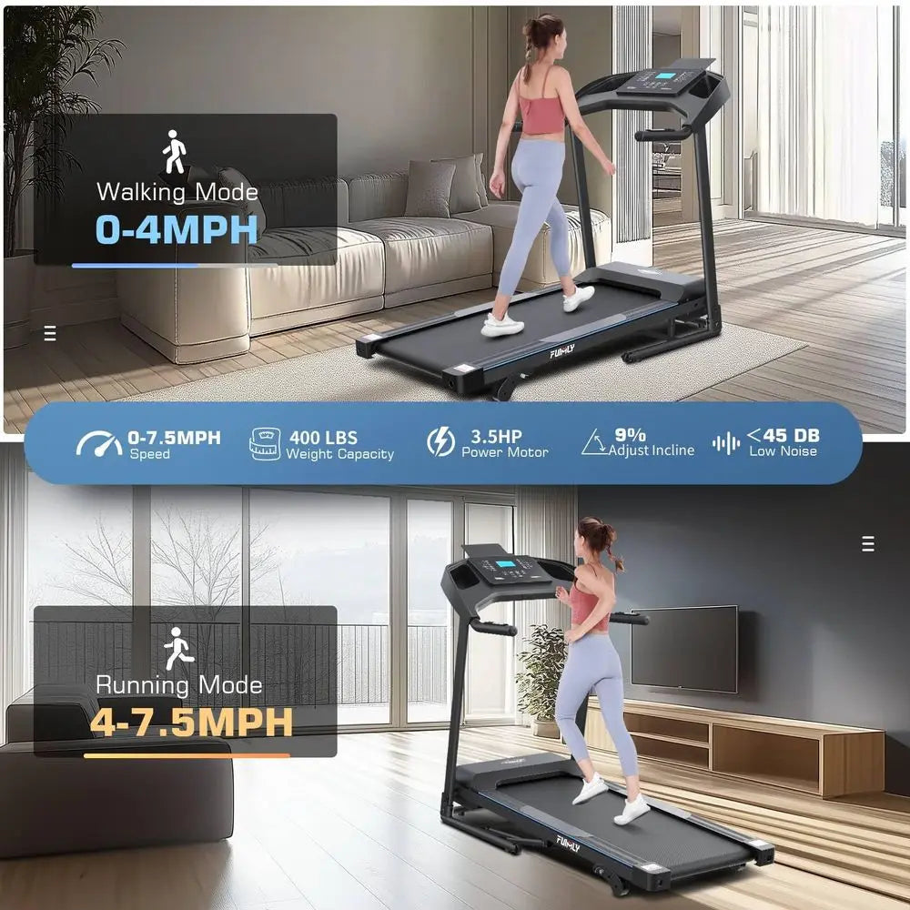 YTYIN Folding Treadmill 3.5HP with Incline, 400 lb Capacity