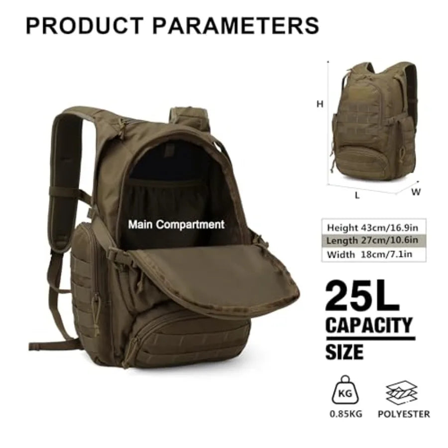 Tactical Backpack With Hydration Reservoir For Outdoor Use