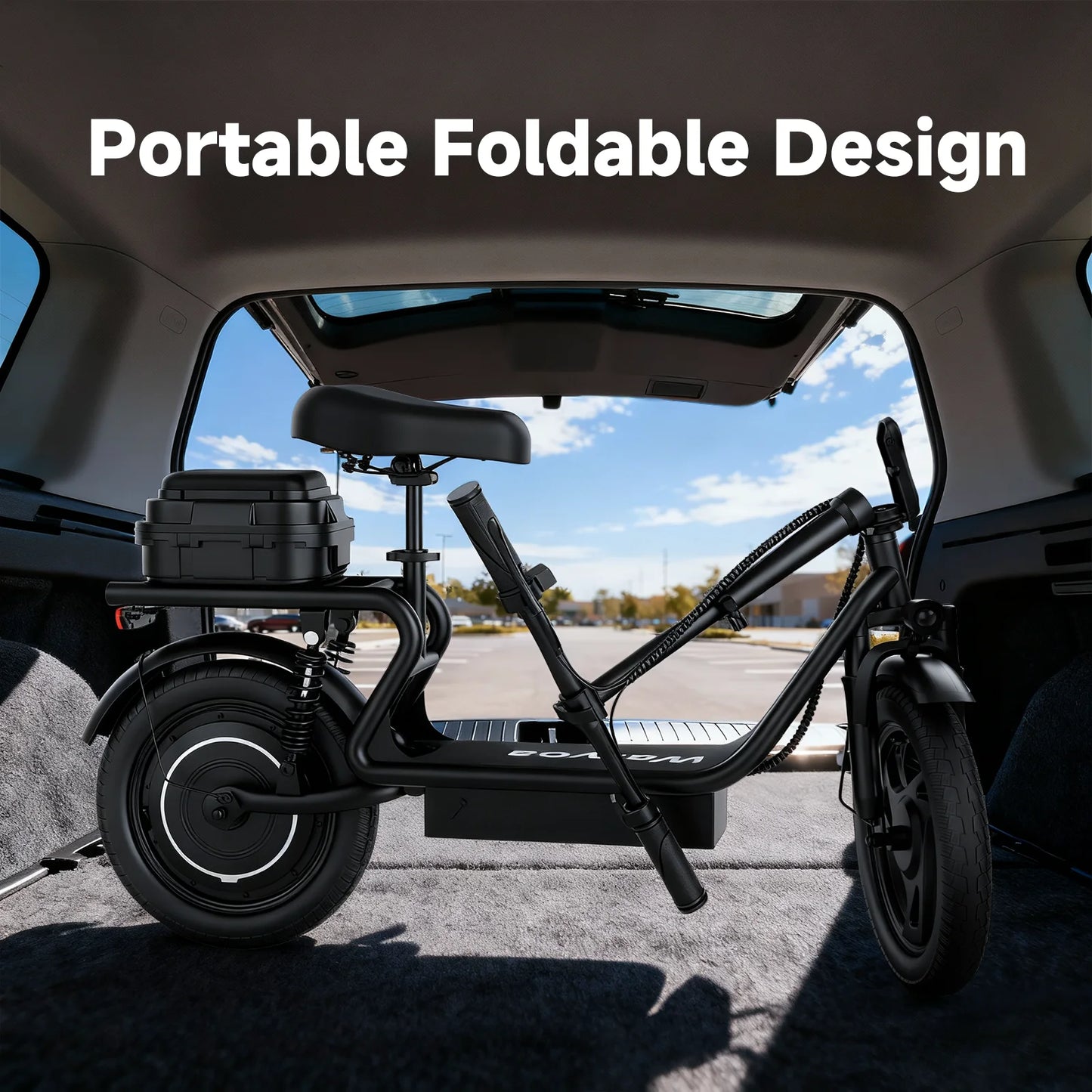 AOVOPRO 500W Foldable Electric Bike 10.4Ah Battery 28 Mile Range