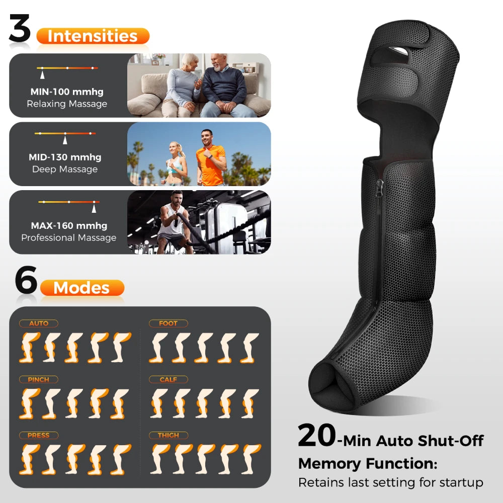 Nekteck Leg Compression Massager With Heat Air Circulation Boots