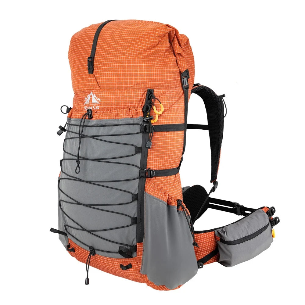 Night Cat Lightweight Internal-Frame Roll-Top Hiking Backpack with Rain Cover