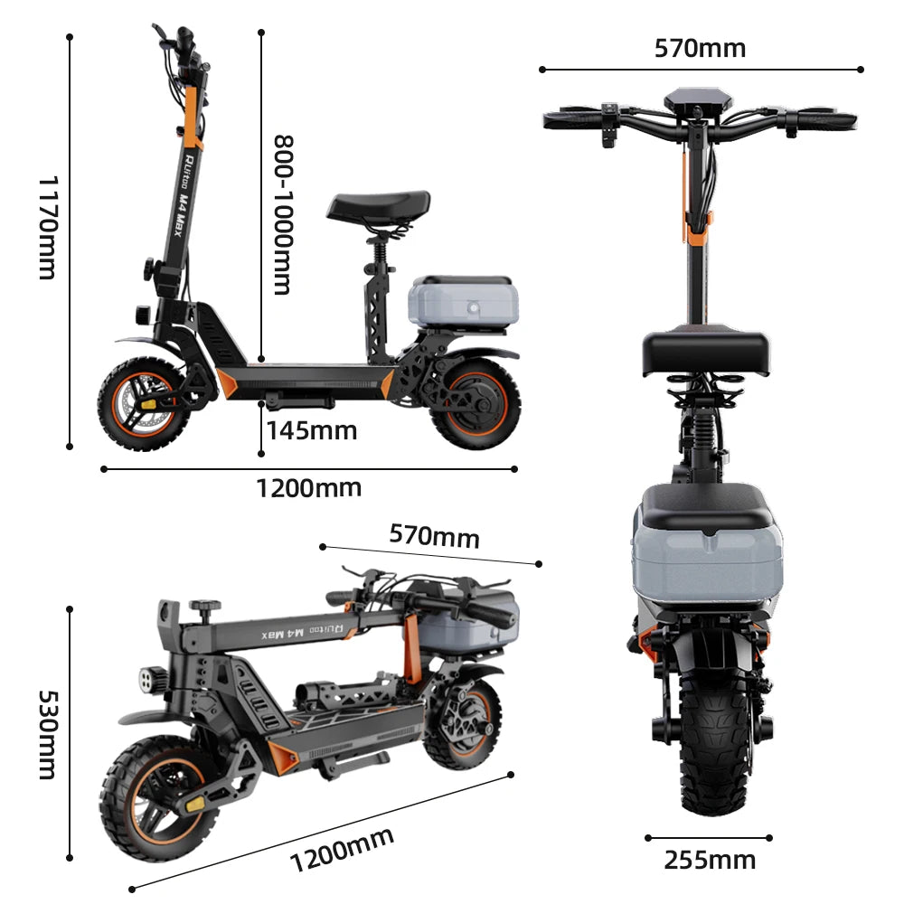 Ruitoo M4Max 1000W 48V Electric Scooter Long Range