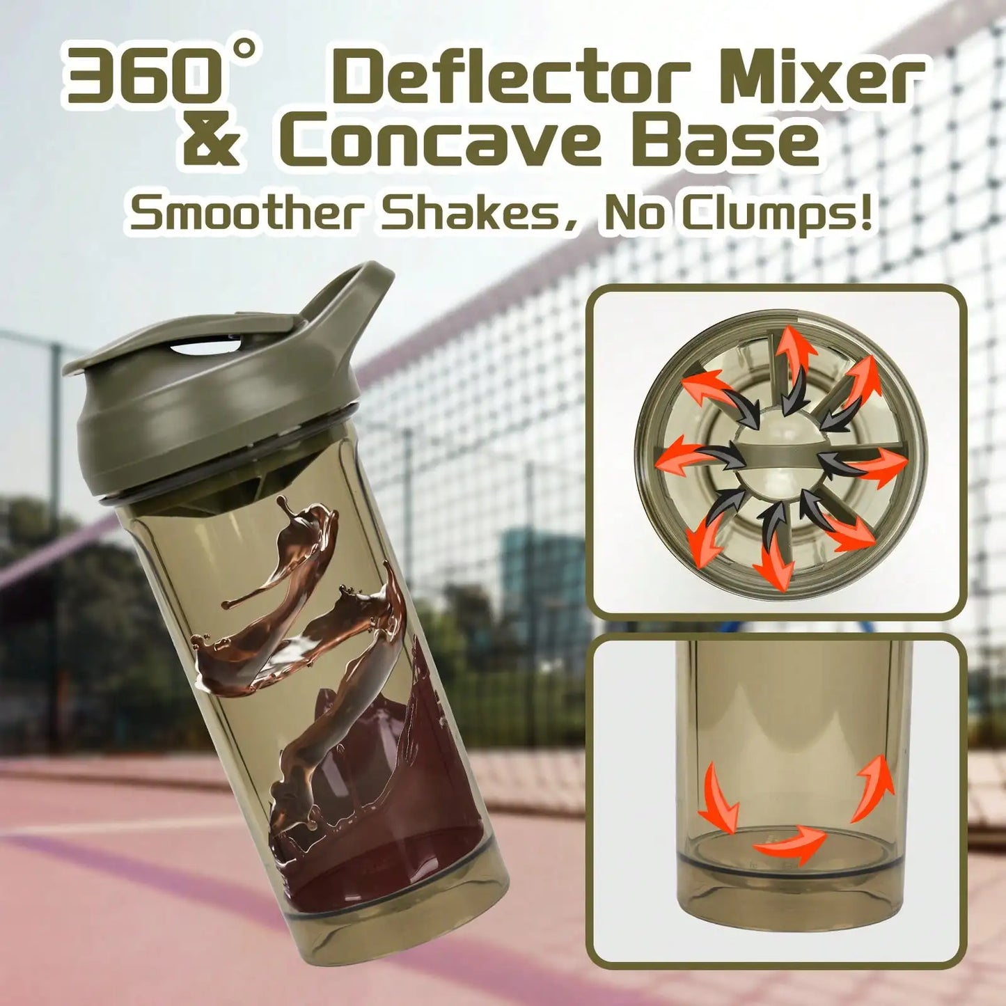 Two Pack Shaker Bottles With Pill Organizer And Storage