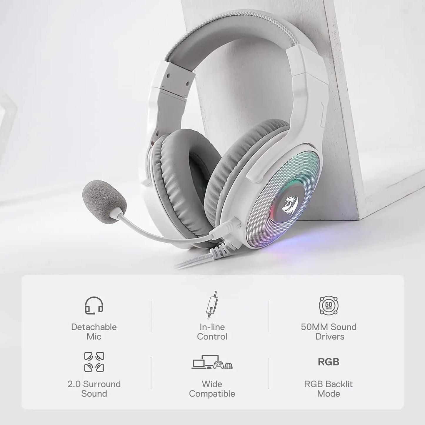 Redragon H350 Wired Gaming Headset With RGB Backlighting
