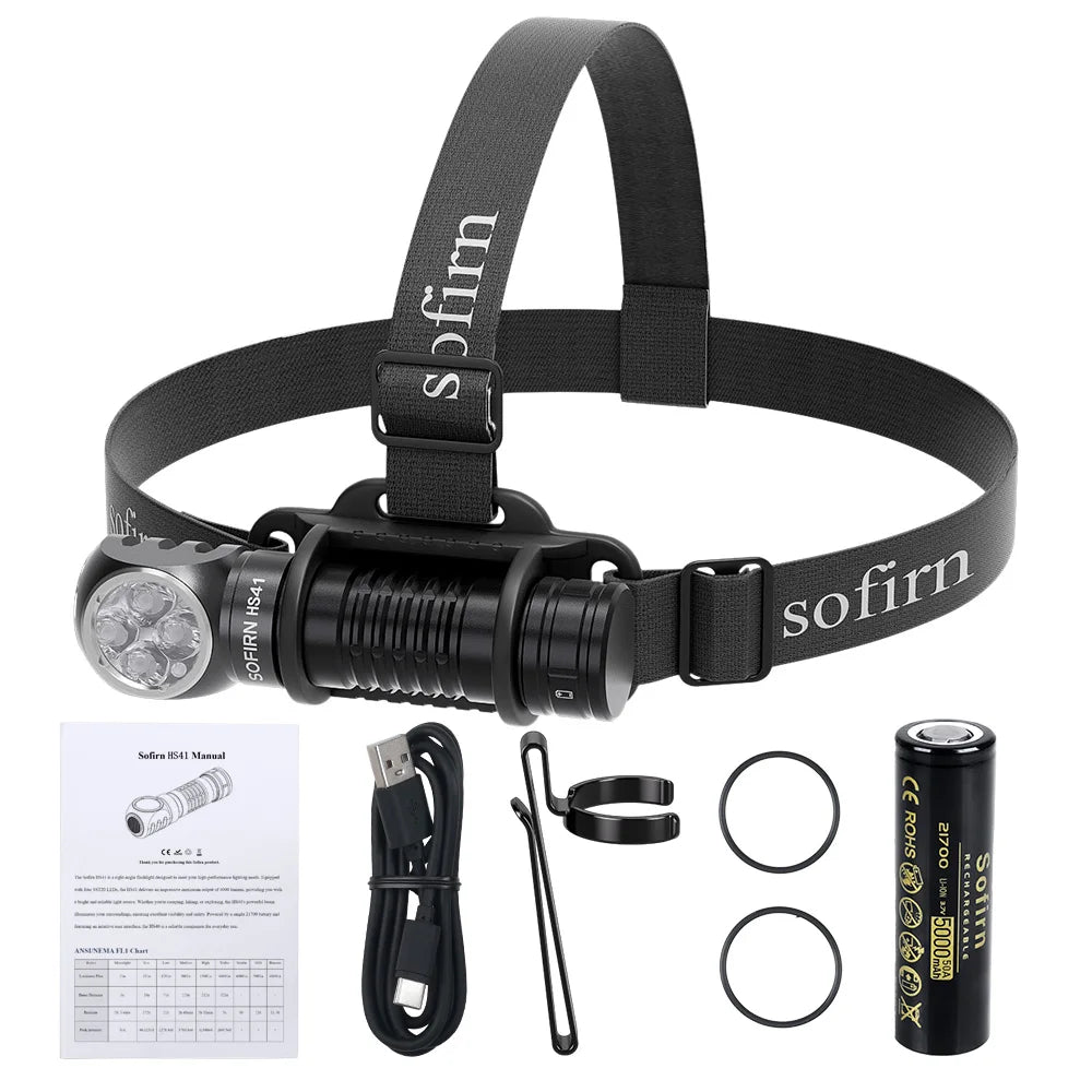 Sofirn HS41 Headlamp 4000 Lumen USB C Rechargeable SST20 LED