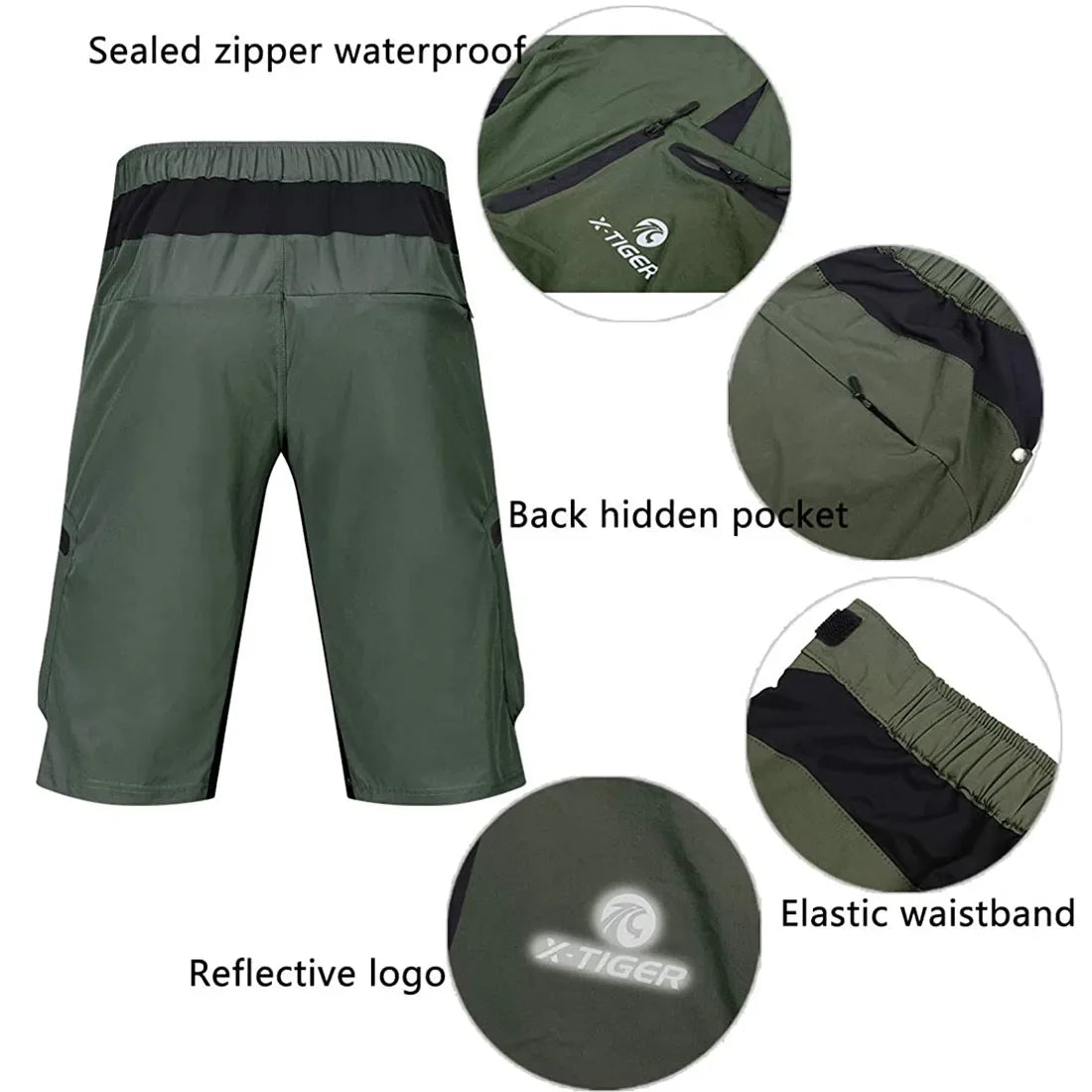 X-TIGER Men Cycling Shorts With 5D Gel Pad MTB Downhill