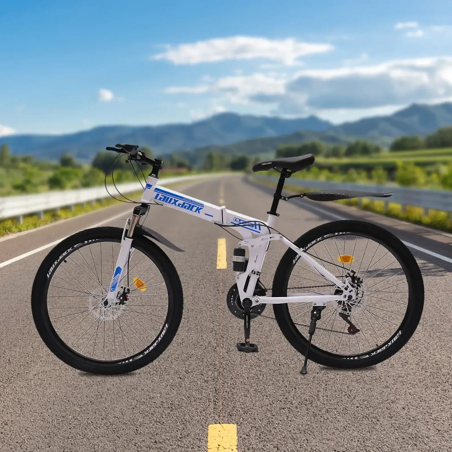Foldable Mountain Bike For Men 21 Speed All Terrain Brakes
