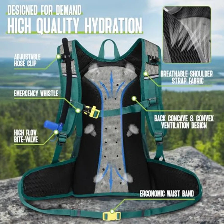 Hydration Backpack For Hiking Insulated Pack With Water Bladder