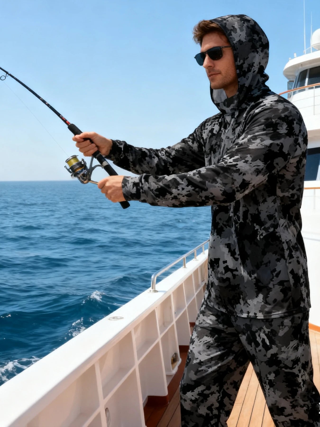 Fishing Hoodie For Men Sun Protection Long Sleeve Shirt