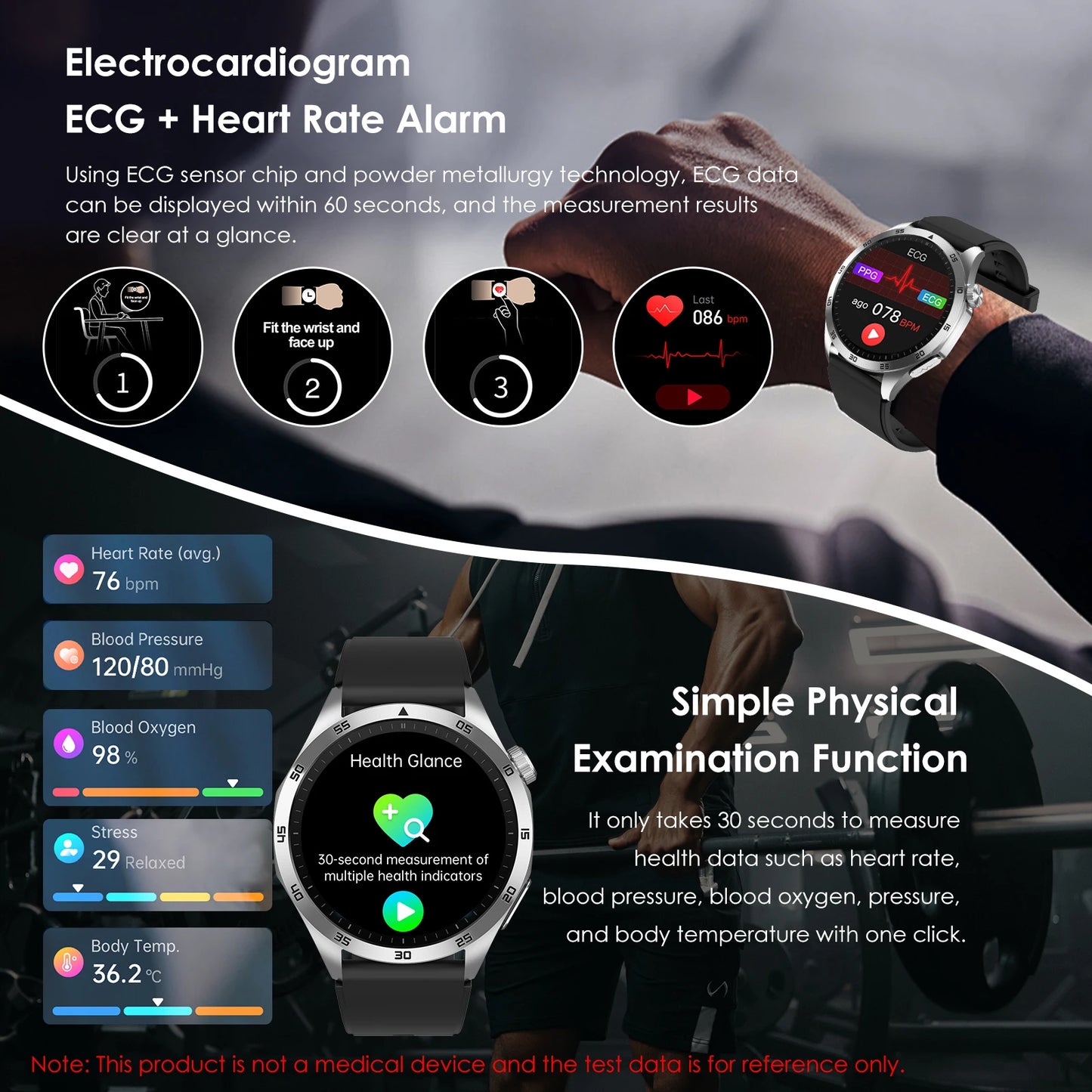 Marsyu 2026 Nursing Grade Smart Watch ECG PPG Blood Pressure