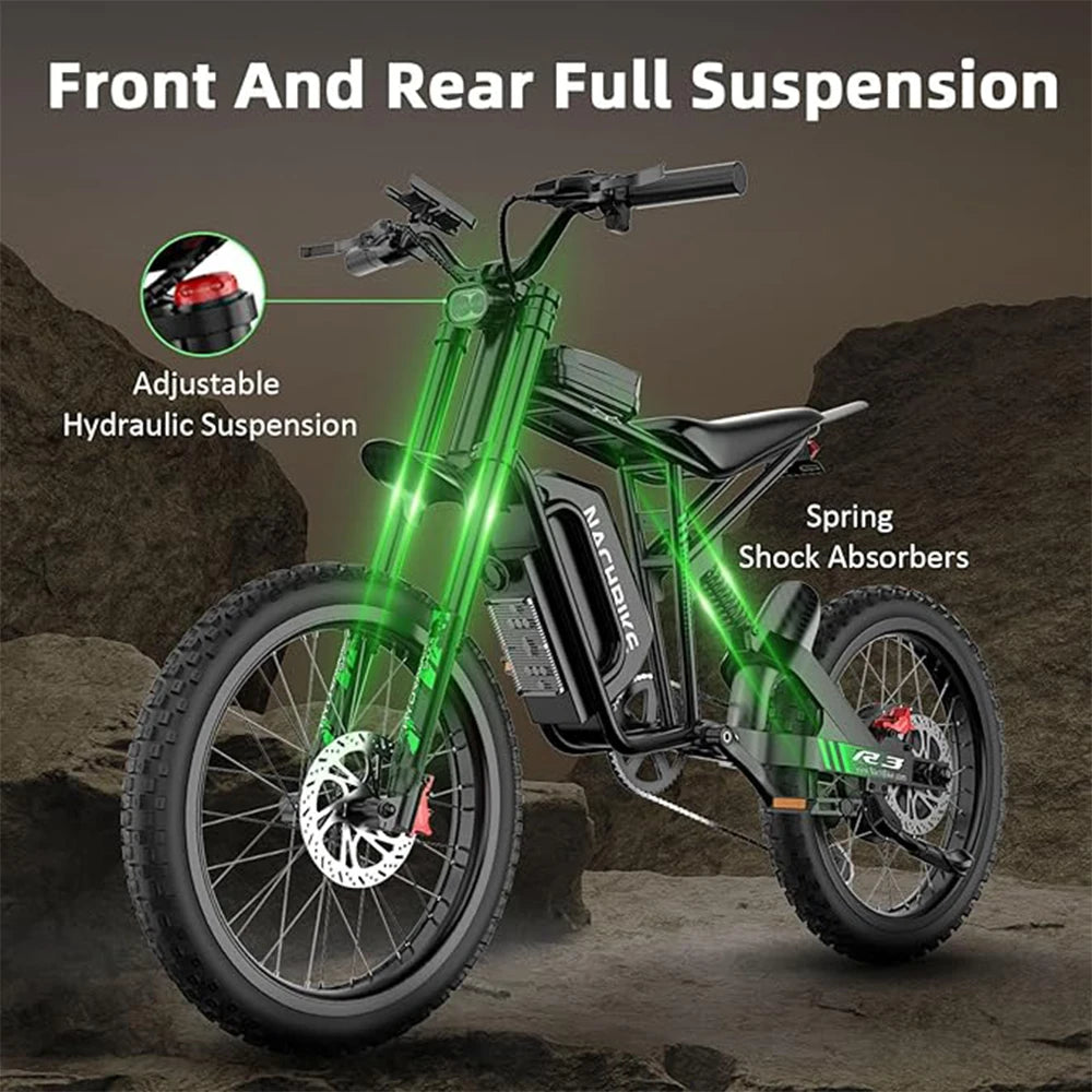 6000W Electric Dirt Bike With 60V 25Ah Battery Dual Suspension