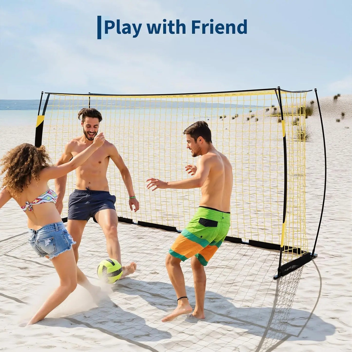 HiMISS Portable Soccer Goal With Sturdy Metal Base For Backyard