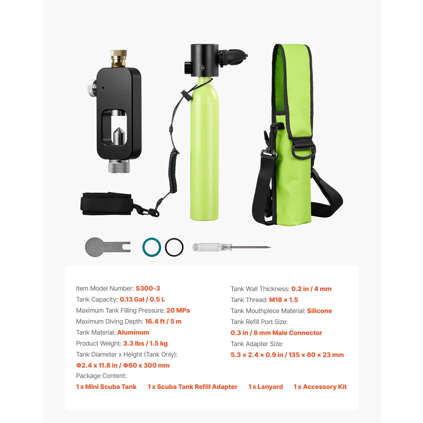 Mini Scuba Tank Portable Underwater Breathing Emergency Rescue