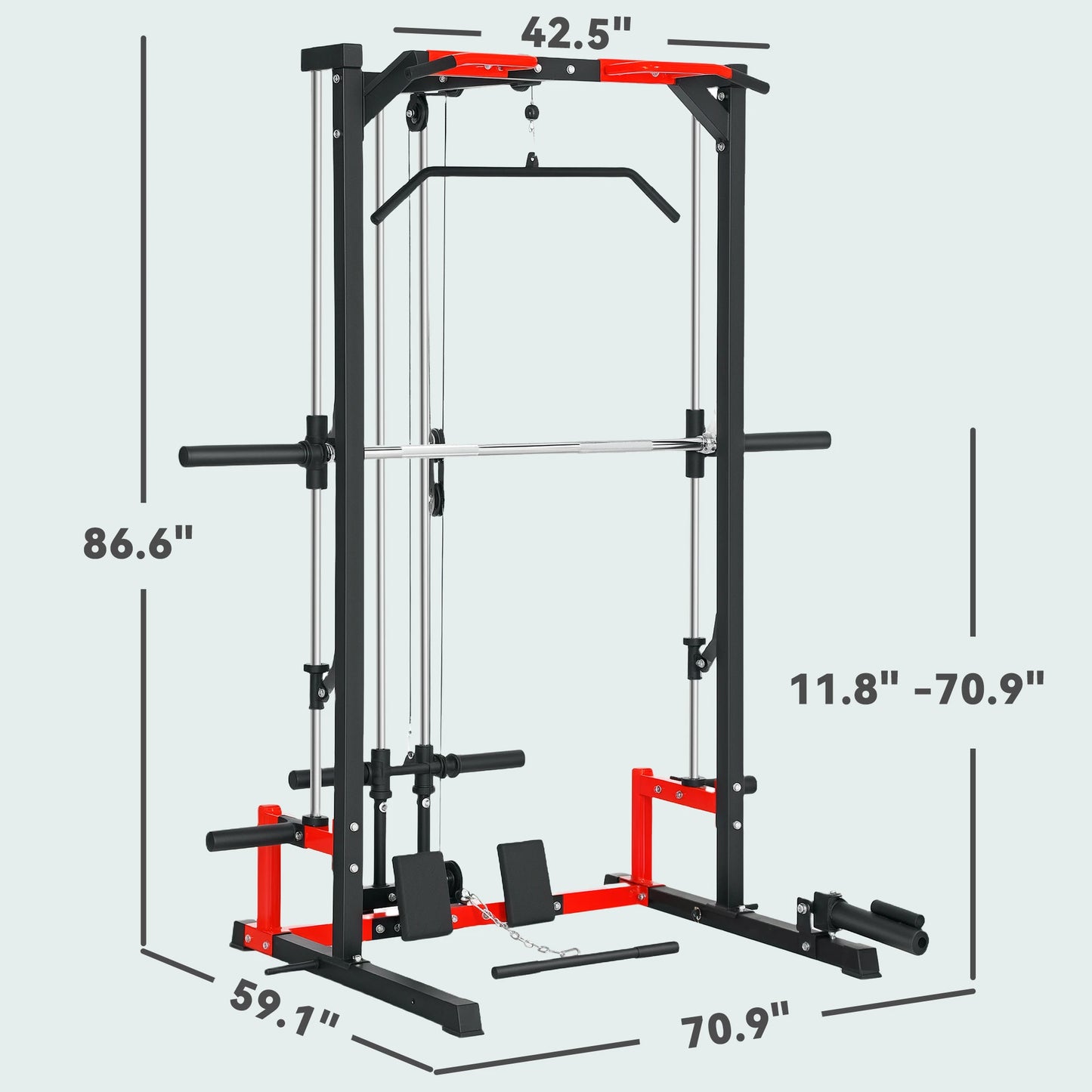 Smith Machine Multi Function Power Cage With Lat Pull Down