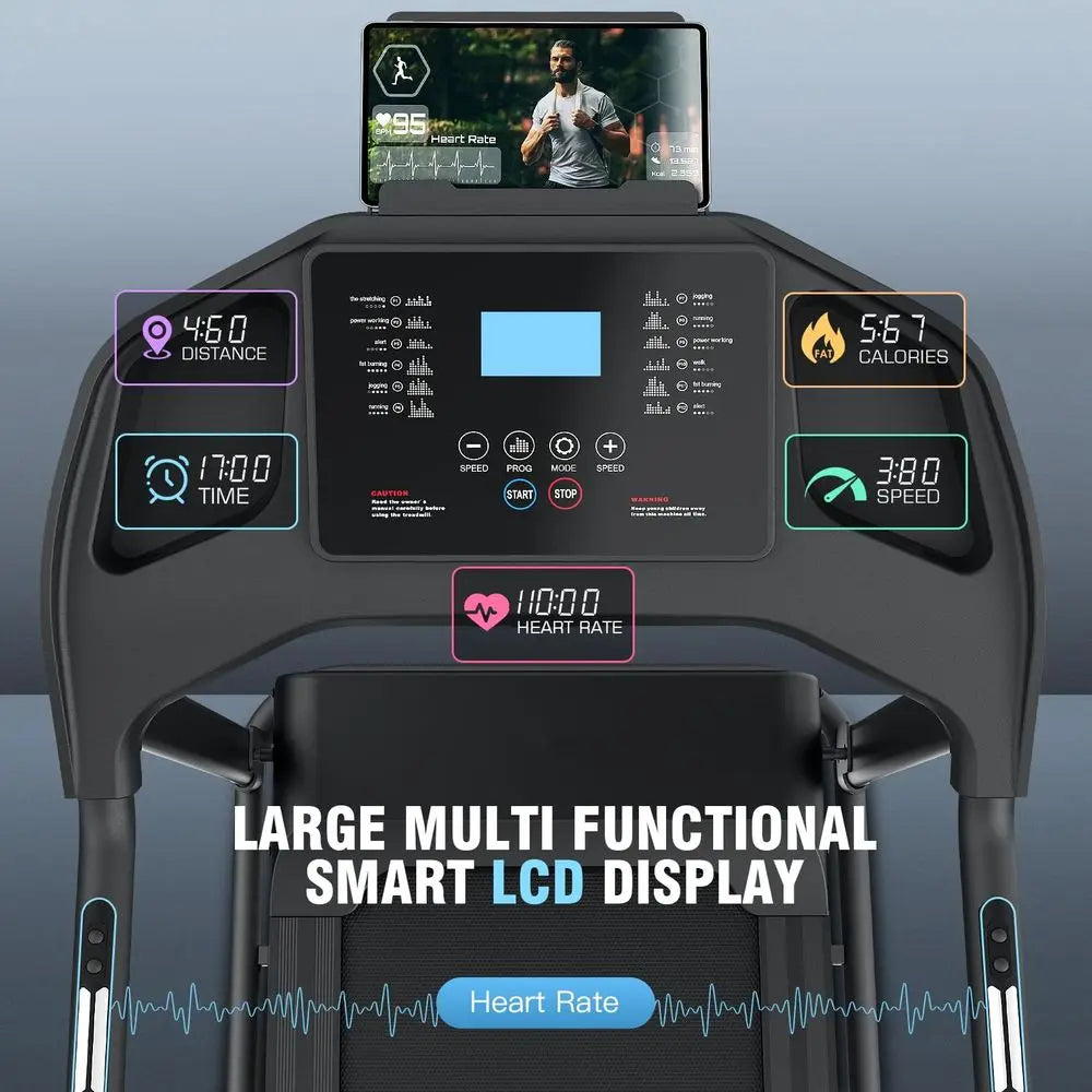 YTYIN Folding Treadmill 3.5HP with Incline, 400 lb Capacity