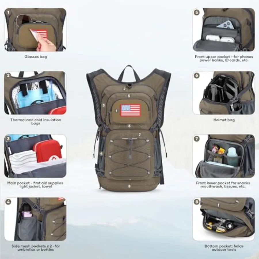 Lightweight Hydration Hiking Backpack Water Bladder And High Flow Bite Valve