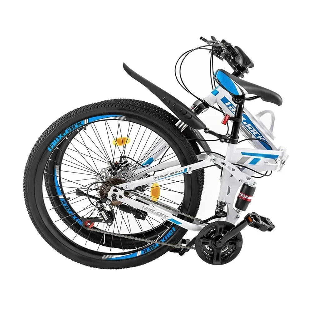Foldable Mountain Bike For Men 21 Speed All Terrain Brakes