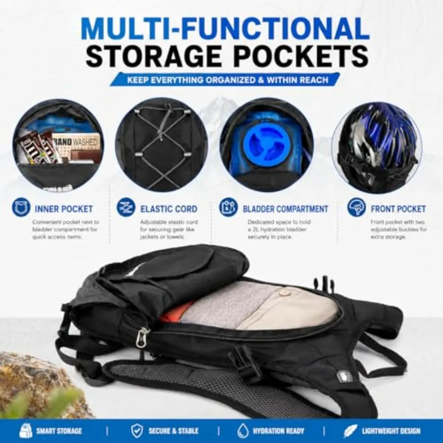 Hydration Backpack Water Bladder Pack For Hiking Cycling Running