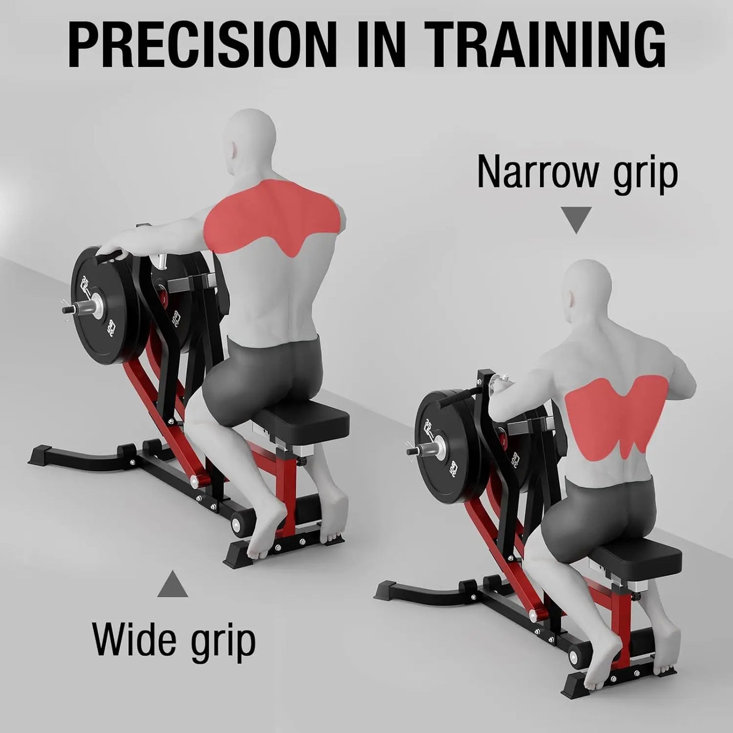 Plate Loaded Seated Row Machine With Independent Arms 400lb Capacity