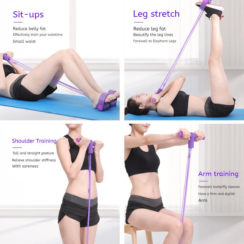 Six Tube Resistance Band Set For Full Body Gym Workouts